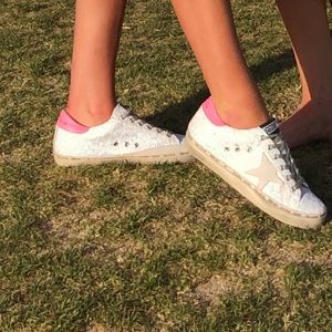 Golden Goose High Star Pink Glitter